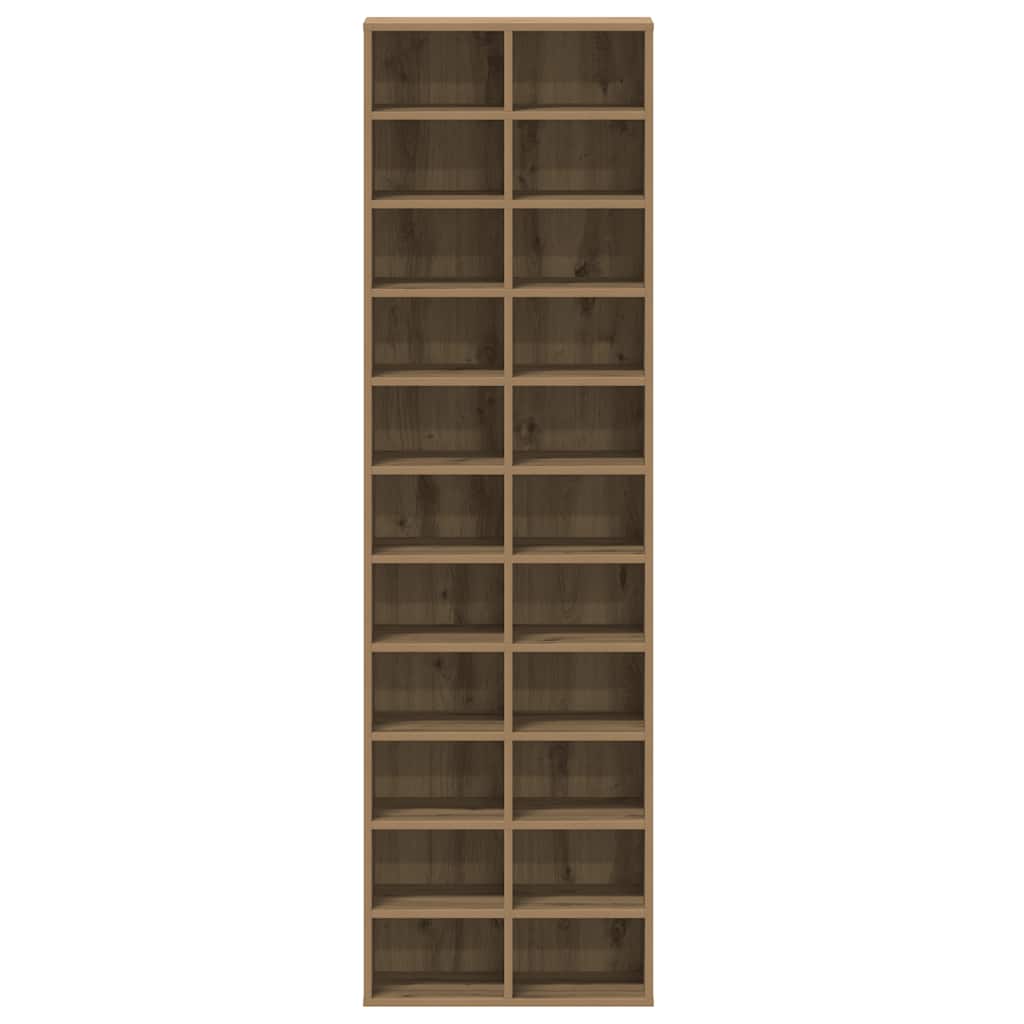 Shoe Cabinet Artisan Oak Engineered Wood Tall Shoe Cabinet