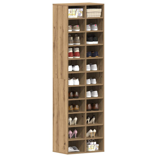Shoe Cabinet Artisan Oak Engineered Wood Tall Shoe Cabinet