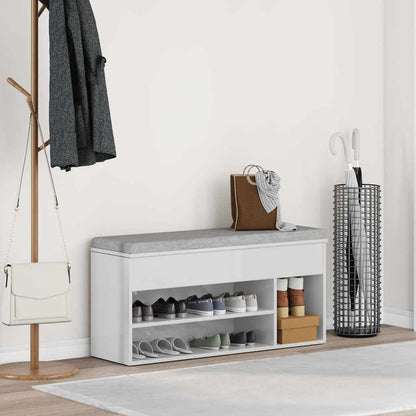 Shoe Bench High gloss white Engineered wood Standard Shoe Bench
