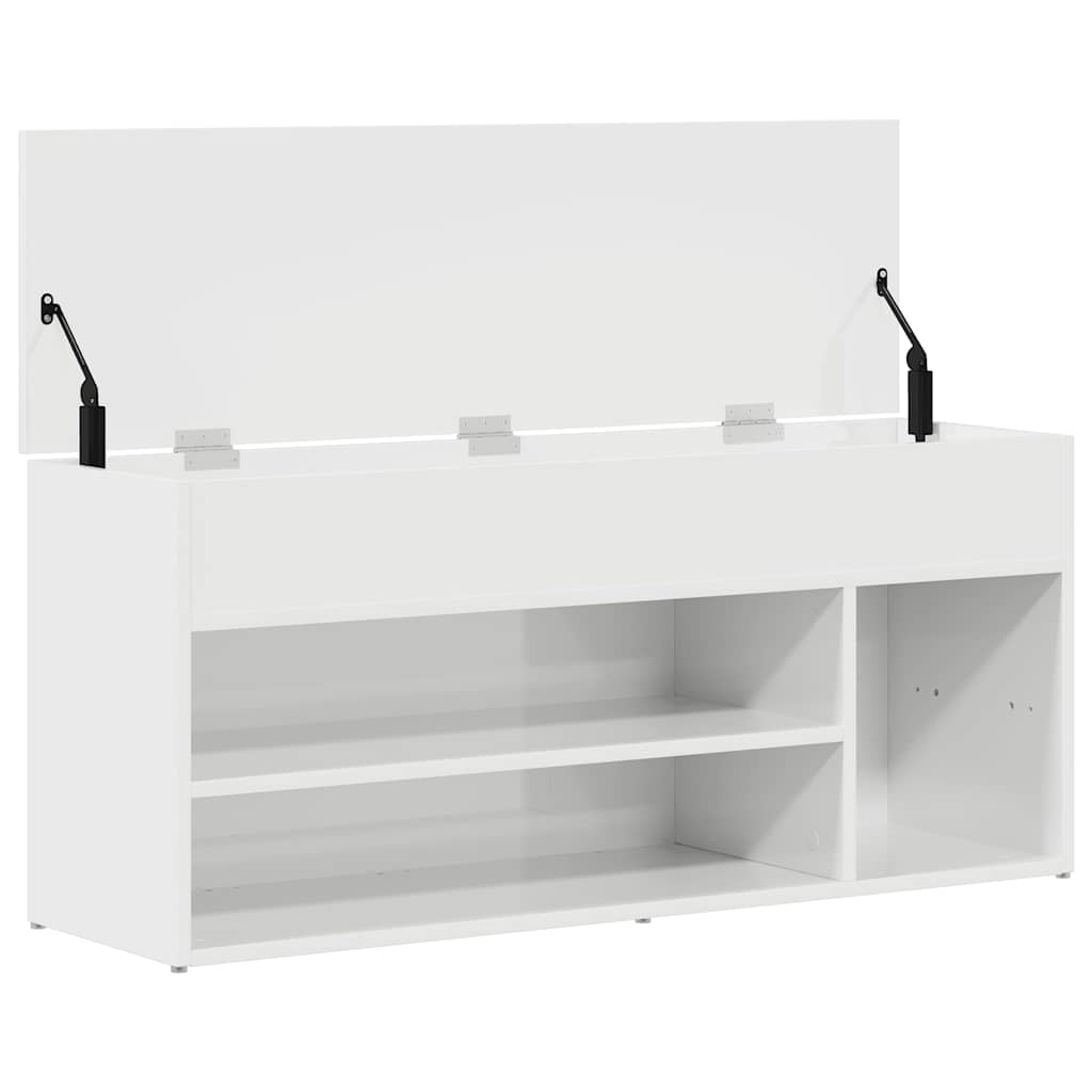 Shoe Bench High gloss white Engineered wood Standard Shoe Bench