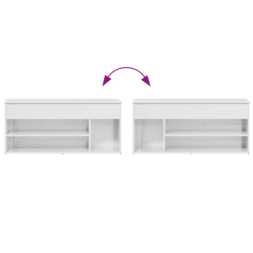 Shoe Bench High gloss white Engineered wood Standard Shoe Bench