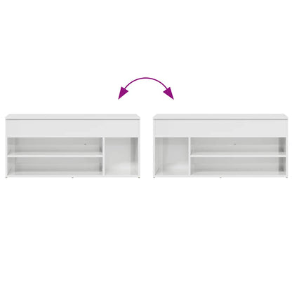 Shoe Bench High gloss white Engineered wood Standard Shoe Bench