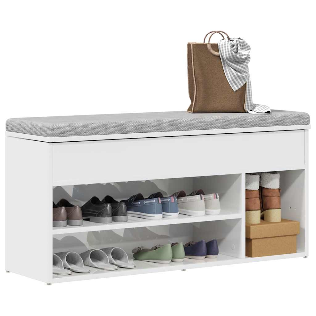 Shoe Bench High gloss white Engineered wood Standard Shoe Bench
