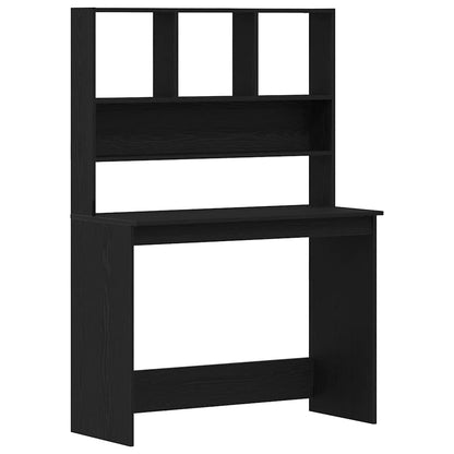 Desk with Shelves Black Oak 40.2x17.7x58.3" Engineered Wood