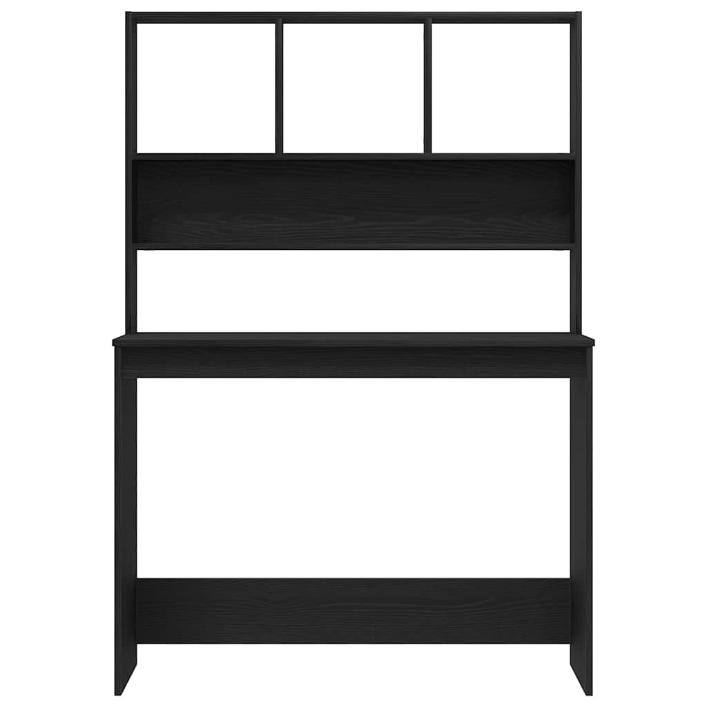 Desk with Shelves Black Oak 40.2x17.7x58.3" Engineered Wood