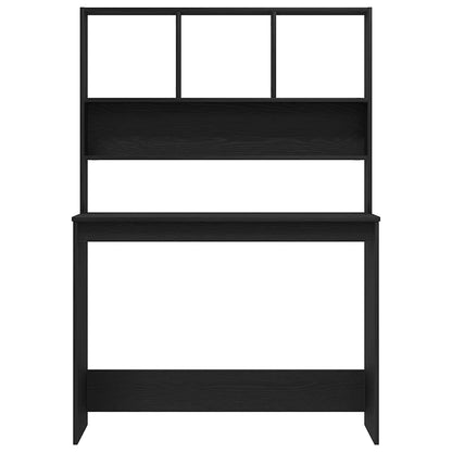 Desk with Shelves Black Oak 40.2x17.7x58.3" Engineered Wood