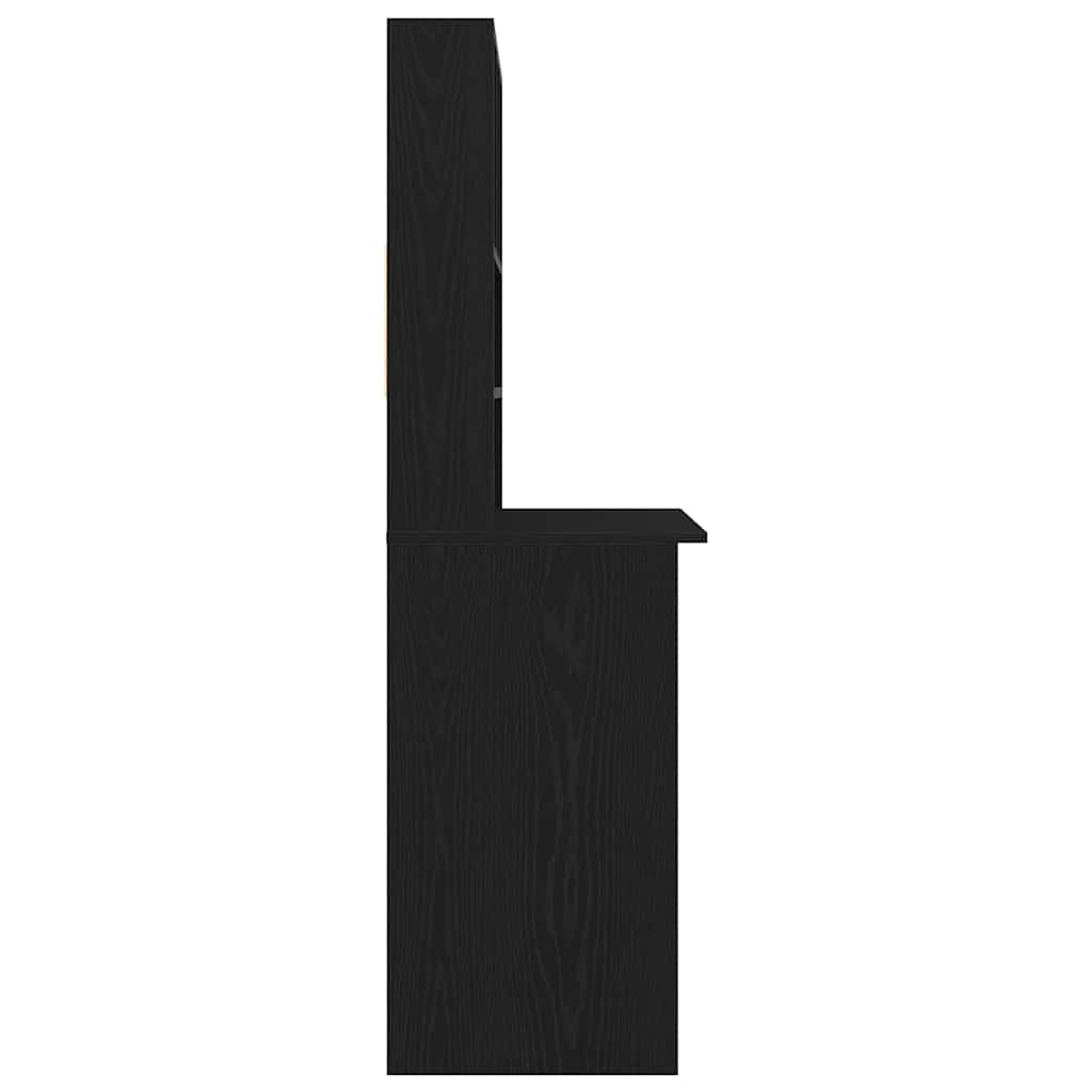 Desk with Shelves Black Oak 40.2x17.7x58.3" Engineered Wood