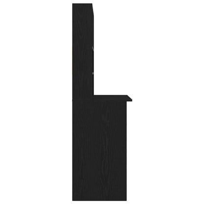 Desk with Shelves Black Oak 40.2x17.7x58.3" Engineered Wood