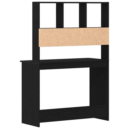 Desk with Shelves Black Oak 40.2x17.7x58.3" Engineered Wood