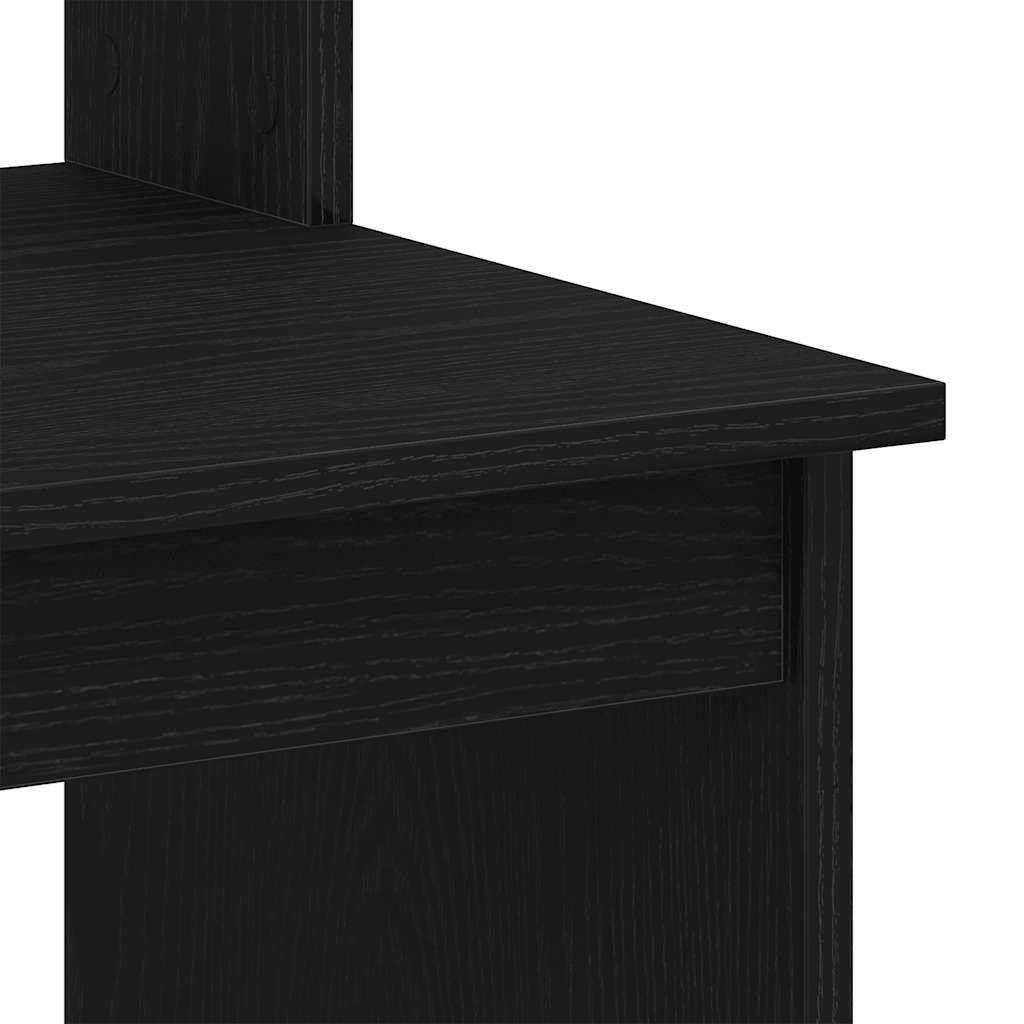 Desk with Shelves Black Oak 40.2x17.7x58.3" Engineered Wood