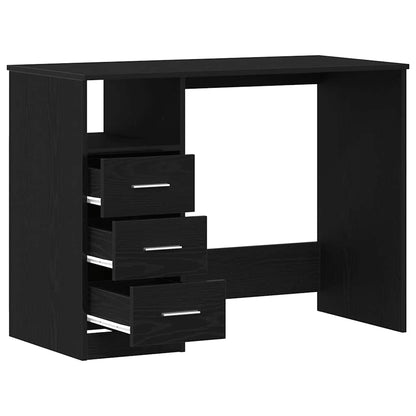 Desk with Drawers Black Oak 40.2x19.7x29.9" Engineered Wood