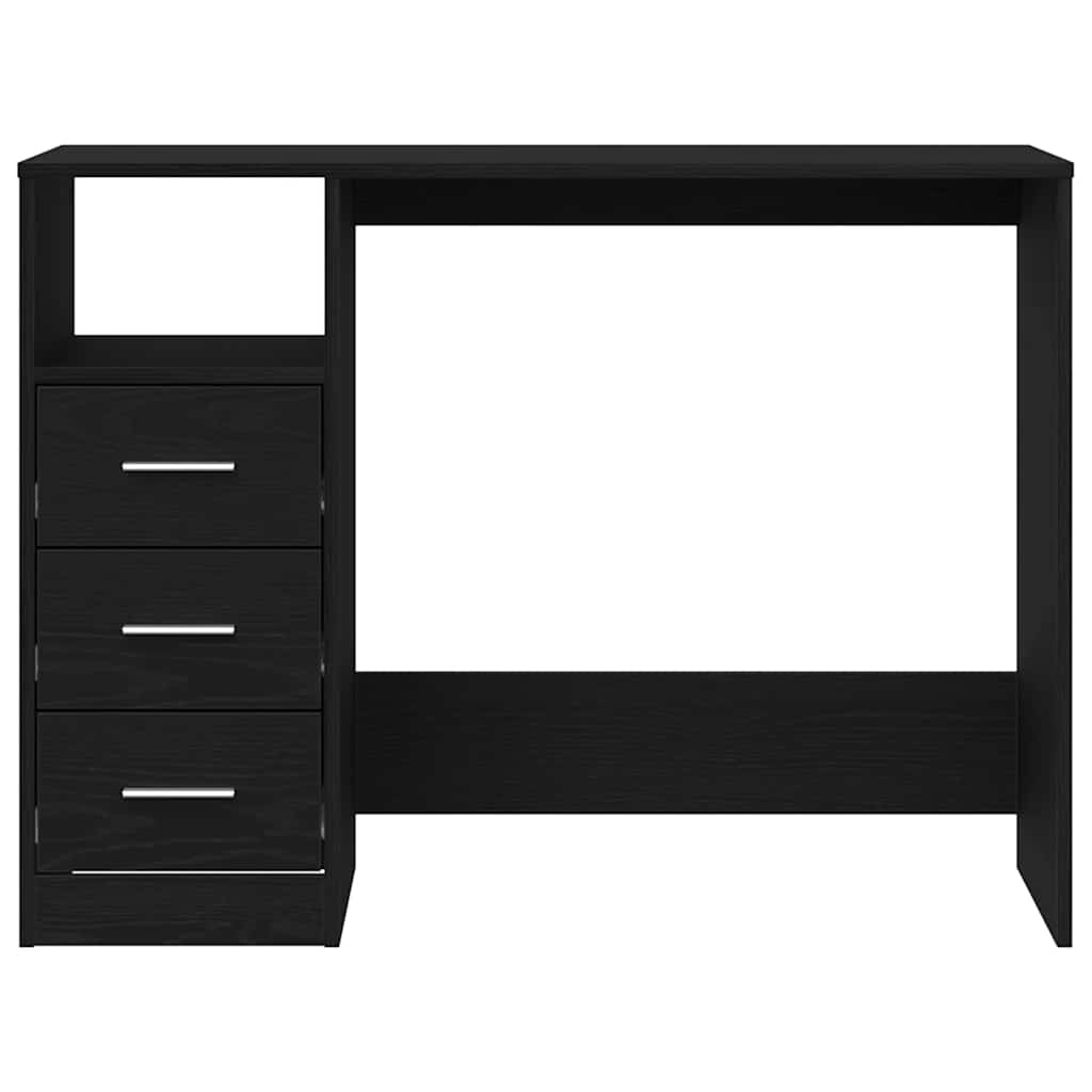 Desk with Drawers Black Oak 40.2x19.7x29.9" Engineered Wood