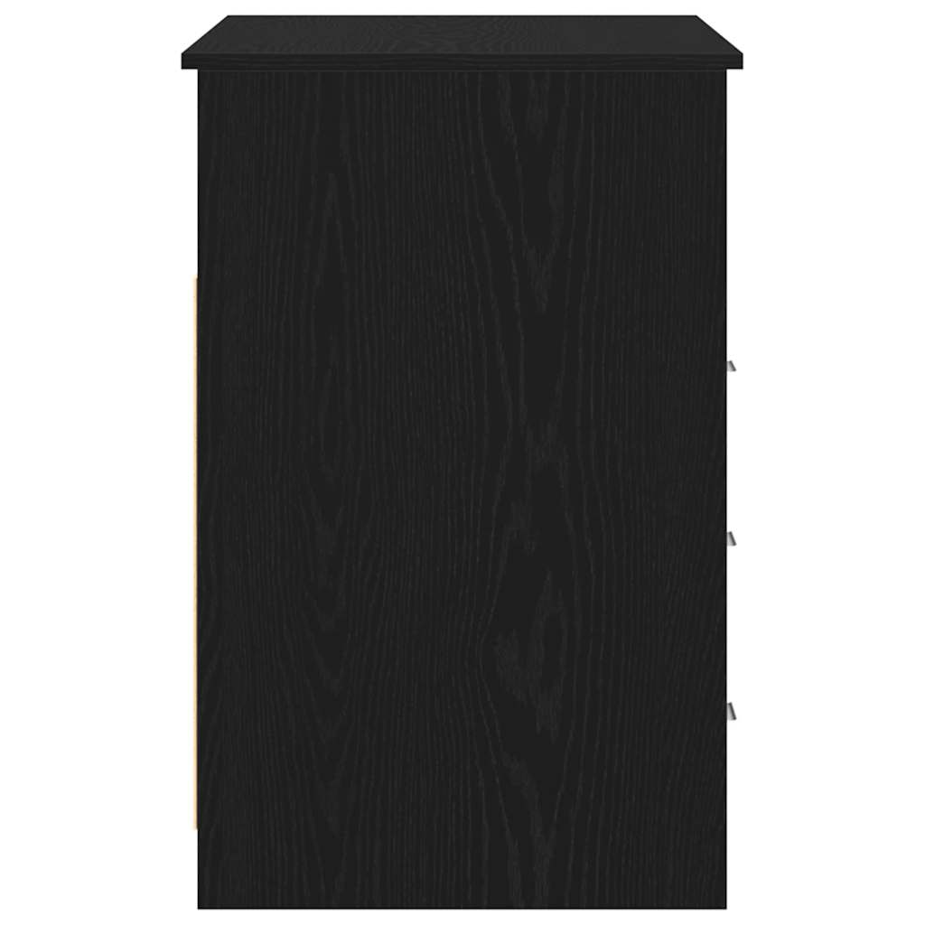Desk with Drawers Black Oak 40.2x19.7x29.9" Engineered Wood