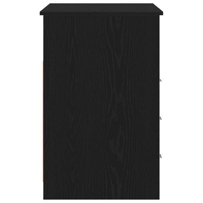 Desk with Drawers Black Oak 40.2x19.7x29.9" Engineered Wood