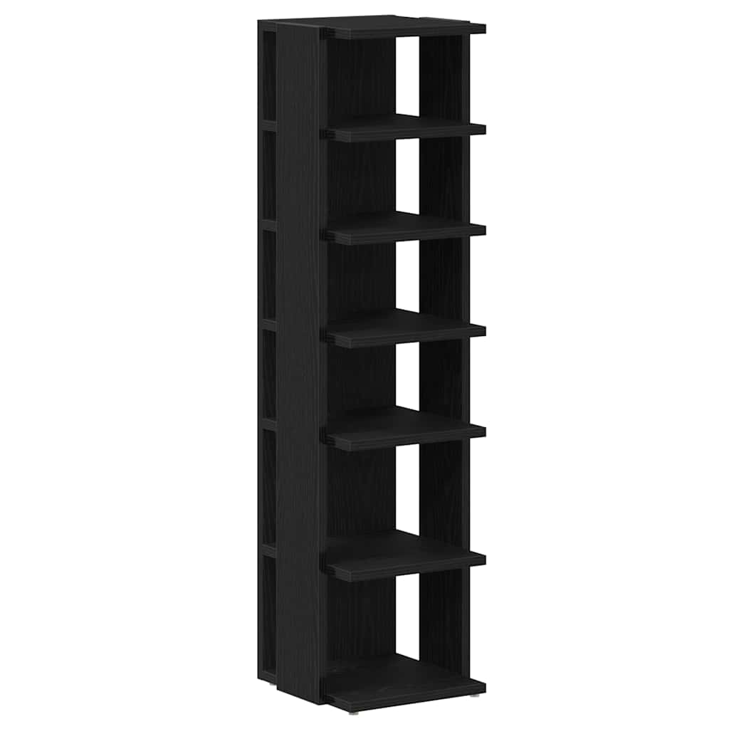 Shoe Cabinet Black Oak 9.8x10.6x40.2" Engineered Wood