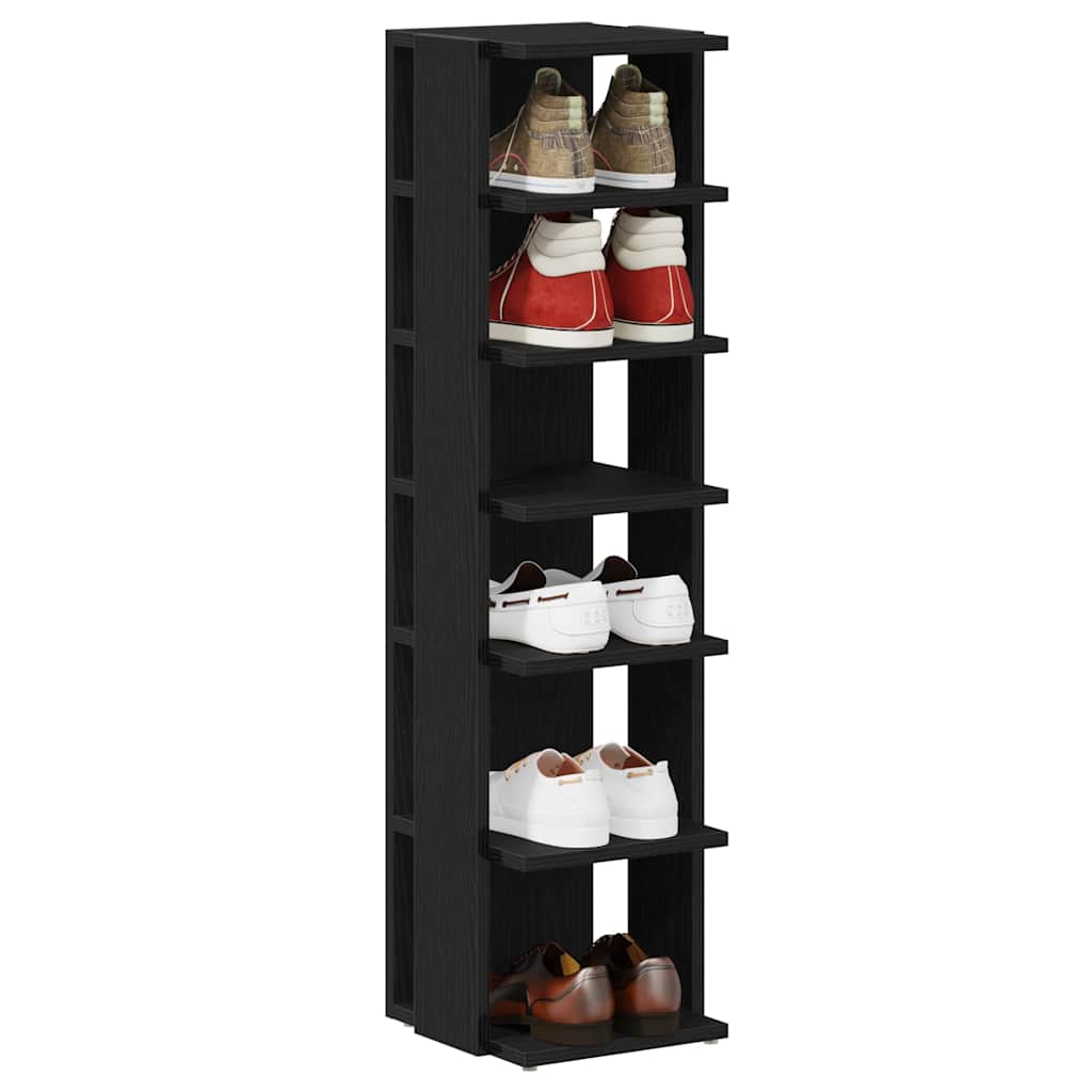 Shoe Cabinet Black Oak 9.8x10.6x40.2" Engineered Wood