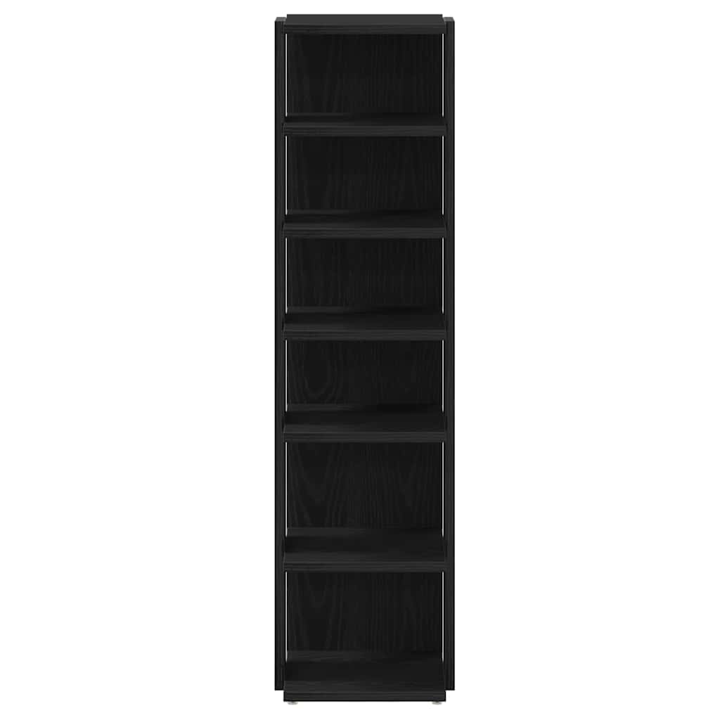 Shoe Cabinet Black Oak 9.8x10.6x40.2" Engineered Wood
