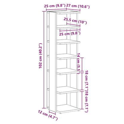 Shoe Cabinet Black Oak 9.8x10.6x40.2" Engineered Wood
