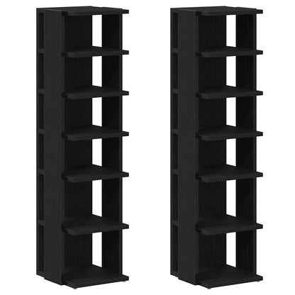 Shoe Cabinets 2 pcs Black Oak 9.8x10.6x40.2" Engineered Wood
