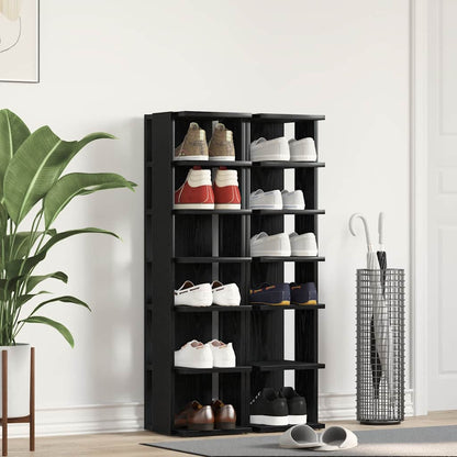Shoe Cabinets 2 pcs Black Oak 9.8x10.6x40.2" Engineered Wood