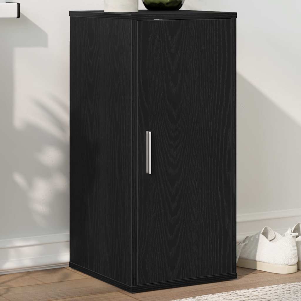 Shoe Cabinet Black Oak Engineered Wood Small Wall mounting