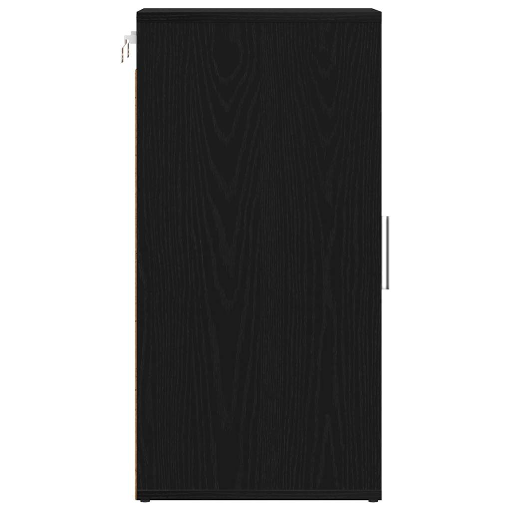 Shoe Cabinet Black Oak Engineered Wood Small Wall mounting