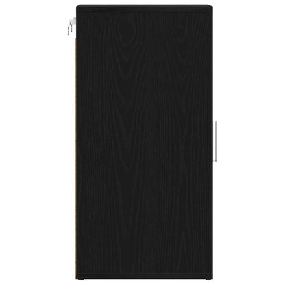 Shoe Cabinet Black Oak Engineered Wood Small Wall mounting