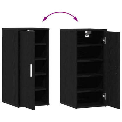 Shoe Cabinet Black Oak Engineered Wood Small Wall mounting