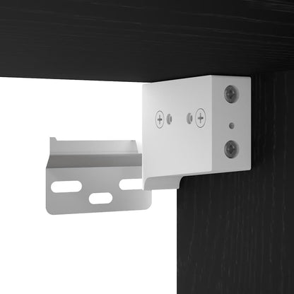 Shoe Cabinet Black Oak Engineered Wood Small Wall mounting