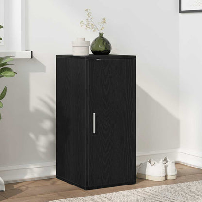 Shoe Cabinet Black Oak Engineered Wood Small Wall mounting