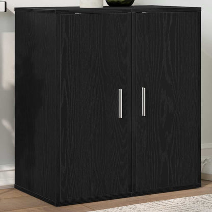 Shoe Cabinet Set of 2 Black Oak Engineered Wood Compact