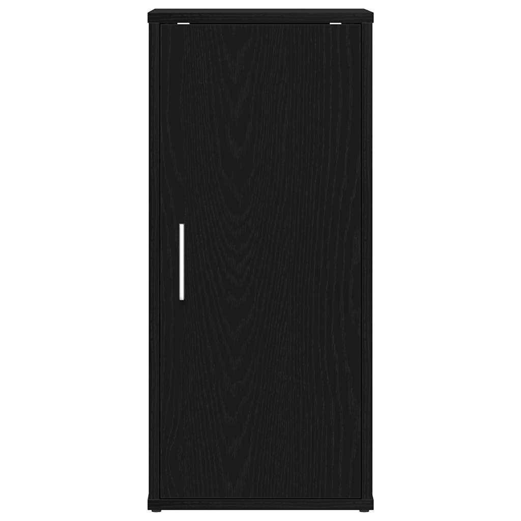 Shoe Cabinet Set of 2 Black Oak Engineered Wood Compact