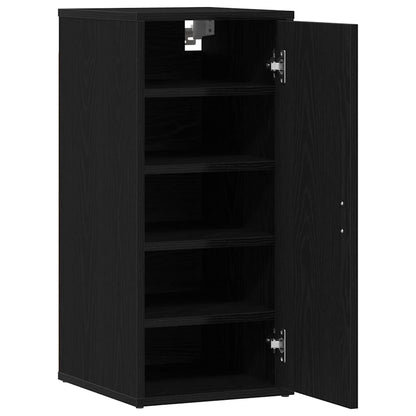 Shoe Cabinet Set of 2 Black Oak Engineered Wood Compact