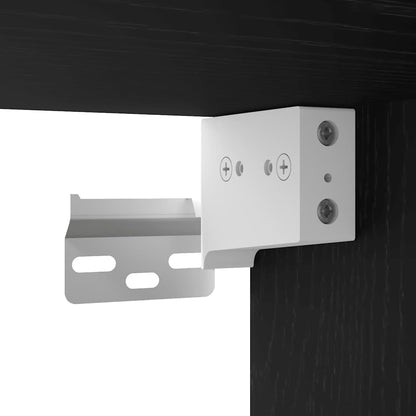 Shoe Cabinet Set of 2 Black Oak Engineered Wood Compact