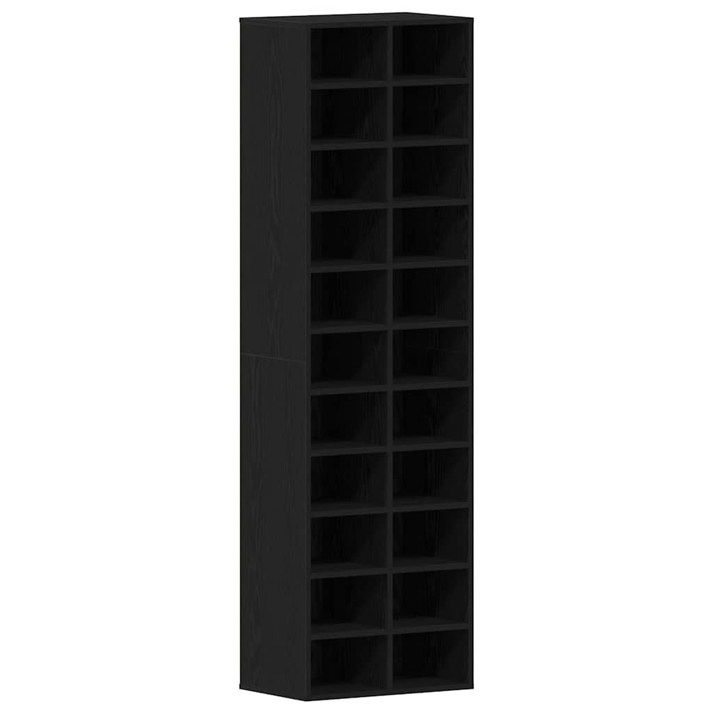 Shoe Cabinet Black Oak Engineered Wood Slim Shoe Cabinet