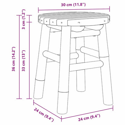 Stool Brown 30 x 30 x 36 cm bamboo