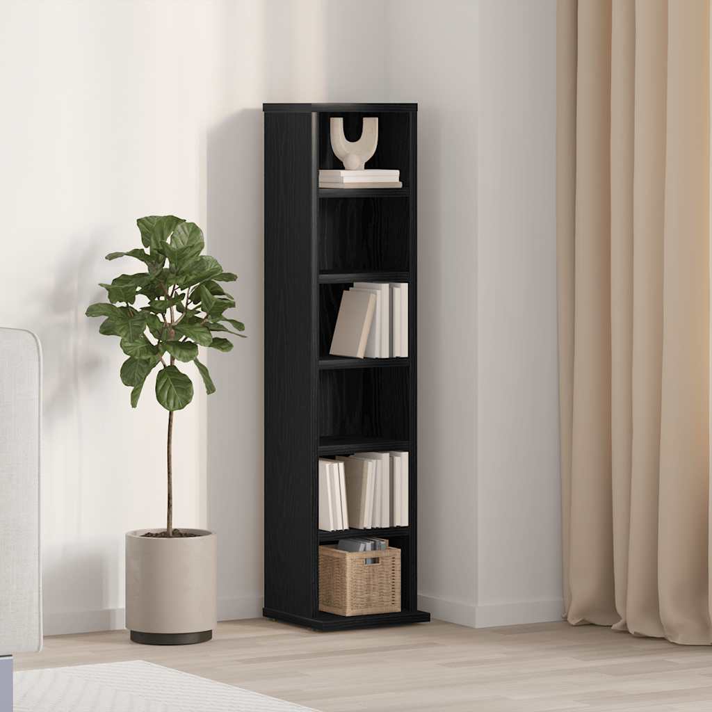 CD Cabinet Black Oak 8.3x7.9x34.6" Engineered Wood