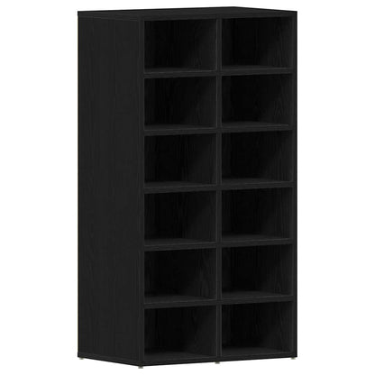 Shoe Rack Black oak Engineered wood 21.3 x 13.4 x 39.6 in