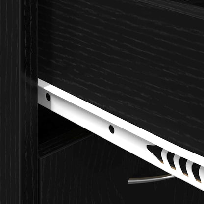 Shoe Rack Black Oak 23.62 x 13.78 x 33.07 in Engineered Wood