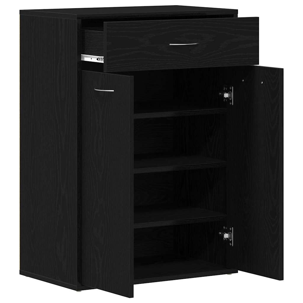 Shoe Rack Black Oak 23.62 x 13.78 x 33.07 in Engineered Wood
