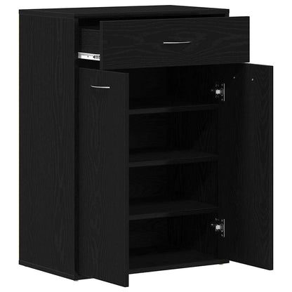 Shoe Rack Black Oak 23.62 x 13.78 x 33.07 in Engineered Wood