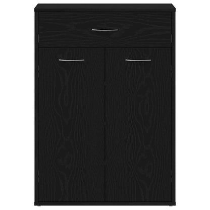 Shoe Rack Black Oak 23.62 x 13.78 x 33.07 in Engineered Wood