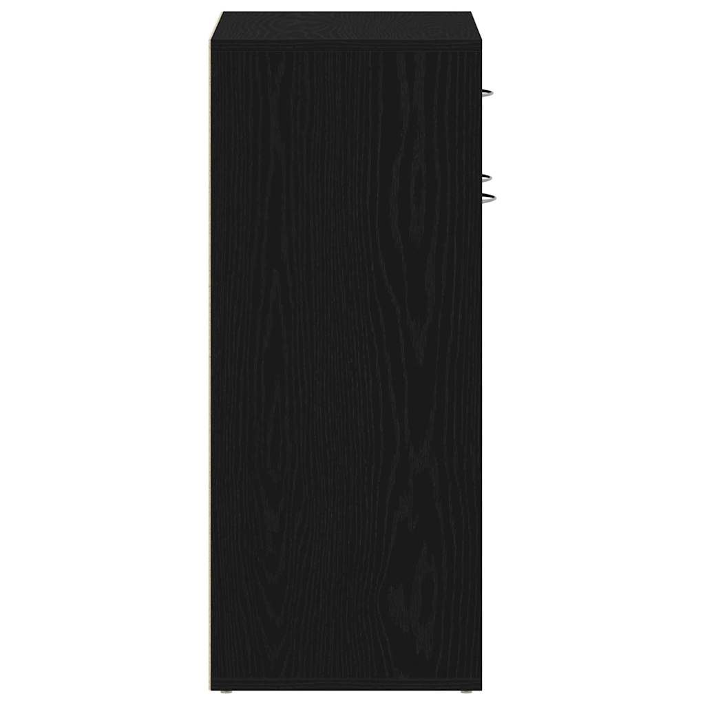 Shoe Rack Black Oak 23.62 x 13.78 x 33.07 in Engineered Wood