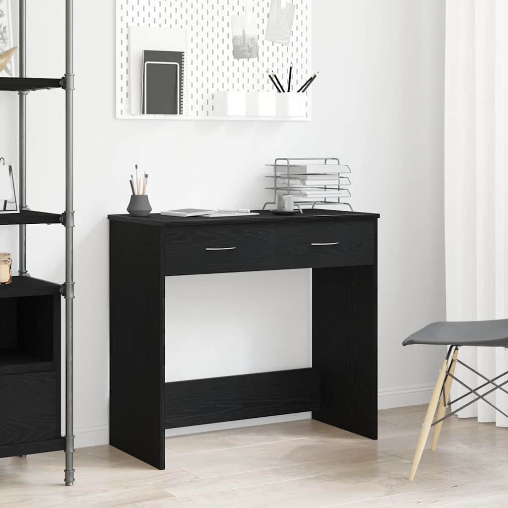 Desk Black Oak 31.50 x 15.75 x 29.53 in Engineered Wood