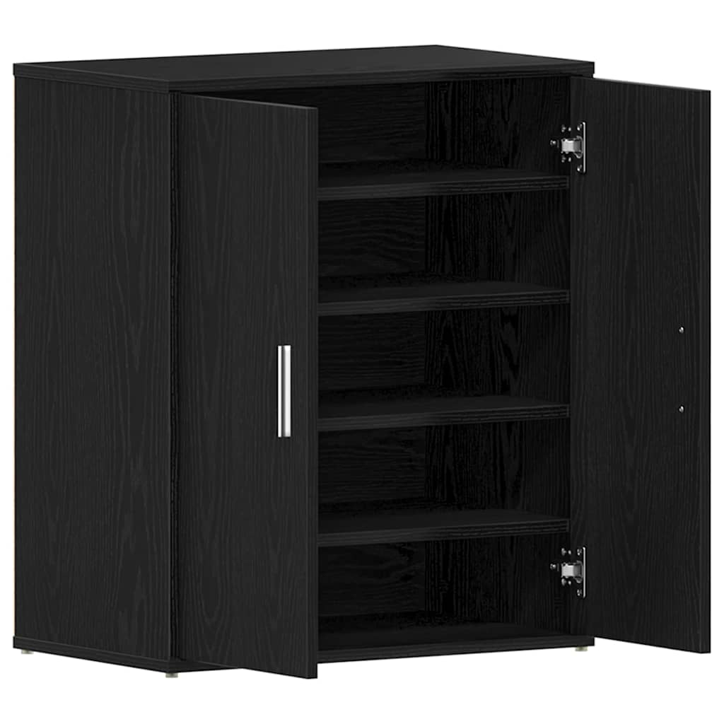 Shoe Cabinet Black Oak 23.62 x 13.78 x 27.56 in Engineered Wood
