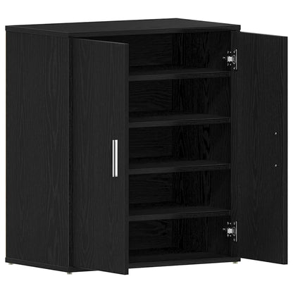 Shoe Cabinet Black Oak 23.62 x 13.78 x 27.56 in Engineered Wood