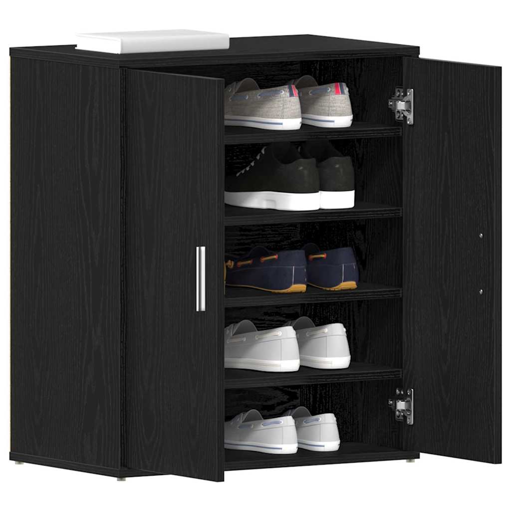 Shoe Cabinet Black Oak 23.62 x 13.78 x 27.56 in Engineered Wood