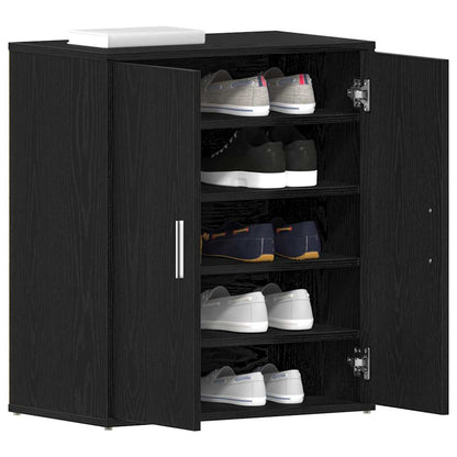 Shoe Cabinet Black Oak 23.62 x 13.78 x 27.56 in Engineered Wood