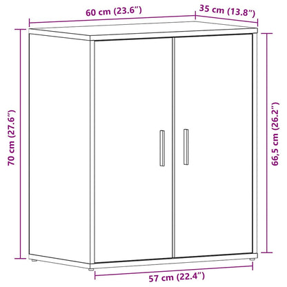 Shoe Cabinet Black Oak 23.62 x 13.78 x 27.56 in Engineered Wood