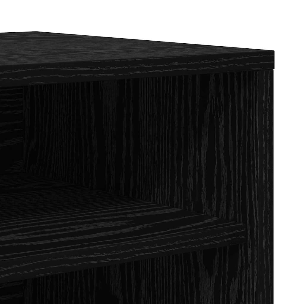 Shoe Cabinet Black Oak 23.62 x 13.78 x 27.56 in Engineered Wood